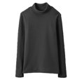 thumbnail image 1 of Camisas de manga larga con cuello alto para mujer, moda de otoño, capas básicas, ajustadas, ropa interior térmica suave, color negro, 1 of 7