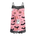 thumbnail image 5 of ZToonmas Women Halloween Print 2 Piece Pajama Set Lace Trim Cami Top and Shorts Soft Ladies Sleepwear Loungewear, 5 of 5