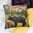 thumbnail image 2 of BANET   Square  Throw Pillow Covers for Women/Men, Short Plush Pillow Cases Cushion Covers for Home Sofa Couch Living Room Car Decor - Rustic Lodge Bear Moose Deer 22x22in, 2 of 5
