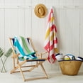thumbnail image 6 of Great Bay Home Cotton Cabana Stripe 4-Pack Beach Towel  (4 Pack - 30" x 60", Aqua / Green), 6 of 6