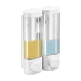 thumbnail image 4 of Dispensador Jabón Manual Sin Perforaciones Dispensador Jabón Montado en La Pared para Baño Y Hotel (todo Blanco) Doble Cabezal Blanco, 4 of 9