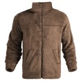thumbnail image 4 of Polar Fleece Jacket Men Fall Winter Long Sleeve Loose Casual Stand Collar Zip Up Jackets with Pockets Fuzzy Coat Outerwear, 4 of 7