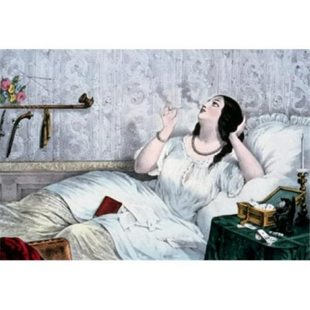 Posterazzi SAL9001295 Waman Laying in Bed Contemplating Poster Print - 18 x 24 in.