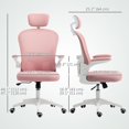 thumbnail image 2 of Pink Mesh Office Chair with 4D Lumbar Support & Adjustable Headrest - Ergonomic Computer Desk Chair, Flip-Up Arms, Breathable & Comfortable for Home Office Use, 2 of 7