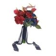 thumbnail image 3 of Ramo de novia con rosas artificiales, ramo de flores para dama de honor Rojo y azul, 3 of 9