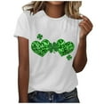 thumbnail image 2 of Ailaofu T-Shirt Amusant à Imprimé de Trèfle pour la Saint-Patrick pour Femmes, T-Shirt d'Été Décontracté à Manches Courtes et Col Rond, 2 of 5