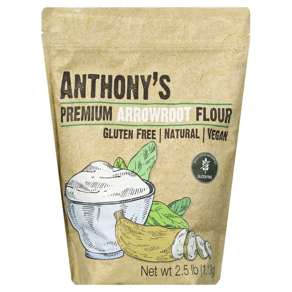 Anthony's Premium Arrowroot Flour Powder, 2.5 lb, Gluten Free, Non GMO, Cornstarch Alternative