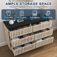 thumbnail image 3 of Resenkos Rustic Boho Wood Dresser for Bedroom with 6 Drawers, Hollow Design Storage Organizer Bedroom Furniture, Natural, 3 of 11