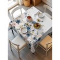 thumbnail image 5 of Navy Blue Spring Floral Table Cloth, Waterproof Tablecloth for Square Tables, Elegant Pastoral Flowers Watercolor Reusable Washable Fabric Table Cover for Restaurant Kitchen Dining Tables 60"x60", 5 of 7