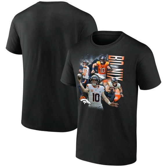 Men's Bo Nix Black Denver Broncos Notorious Graphic T-Shirt