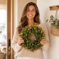 thumbnail image 4 of Bcylexb Floral Wreaths for Front Door, 13.8" Artificial Colorful Flower Door Wreath All Season Hanging Wreaths for Garden Porch Wall Window Decor, 4 of 6