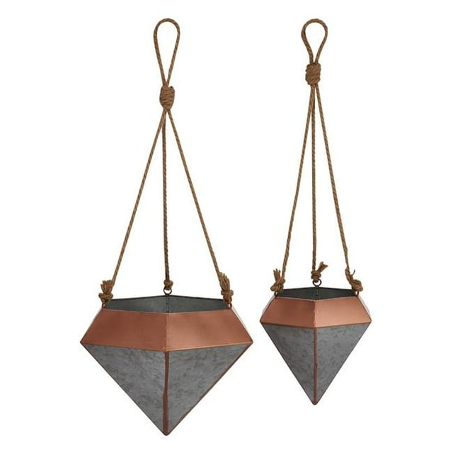IMAX Z65676-2 Kaudo Hanging Planters - Copper, Set of 2