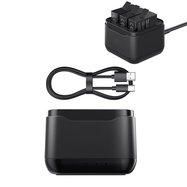 LUVCLS Soporte de carga de batería portátil de tres ranuras eléctricas de bajo consumo y carga rápida♯