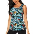 thumbnail image 2 of Uemuo Colorful Fishing Baits Pattern Workout Tank Tops for Women Breathable Moisture-wicking tank top Sleeveless Running Loose Fit Yoga Tops Active Shirts Sports Gym Exercise, 2 of 9