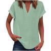 thumbnail image 6 of Hfnxid Cotton Linen Tops for Womens Long Sleeve Lapel Collar Button Up Shirt Solid Color Fashion Top Casual Loose Fit Blouse with Pockets, 6 of 6