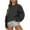 Black, variant on QUYUON Ladies Sweatshirts Winter Womens Sweatshirts No Hood Polyester Long Sleeve Crew Neck Solid Pullover Tops Style S-1024 Breathable Sweatshirts Ladies Fitted Shirts Black XL