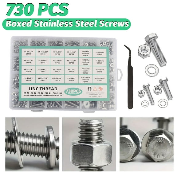 Complete 730pcs Metric Fastener Assortment: Hex Socket Head Cap Screws, Bolts, Nuts and Washers Set for Home, Garage & Industrial Use