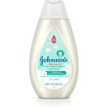 2 Pack - JOHNSON'S Cotton Touch Newborn Baby Wash & Shampoo, Made with Real Cotton 6.8