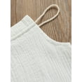 thumbnail image 6 of Chollius Baby Girl's Sling Romper Sleeveless Tassel Rope Decoration Snap Crotch Bodysuit Solid Color Triangle Jumpsuit, 6 of 8