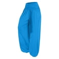 thumbnail image 4 of LEKODE Women's Fold Over Yoga Pants High Waist Loose Baggy Jogger Trousers Lightweight Casual Pants with Pockets Blue L, 4 of 4