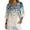 Blue Willow Leaf, variant on Xoenoiee Green Ferns Leaves Print Women's Vintage Linen Tops 3/4 Sleeve Boho Summer Graphic Tees Tunic Shirts Casual Loose Button Blouses, Size S