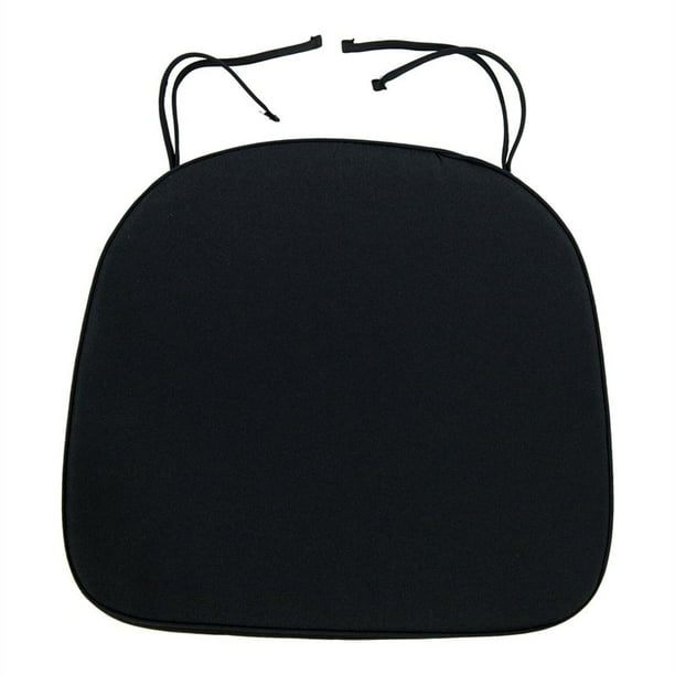 LeisureMod Modern Dining Chair Fabric Cushions With ties in Black