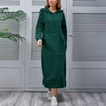 thumbnail image 4 of Comdrip Long Hoodies for Women, Women's Casual Pocket Slim Pullover Hoodie Dress 2025 Fall Pullover Oversized Sweatshirt for Women Hoodie Dress for Women Blackish Green L, 4 of 6