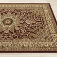 thumbnail image 5 of Luxe Weavers Oriental Floral Medallion Burgundy 4x5 Area Rug, Indoor Carpet, 5 of 11