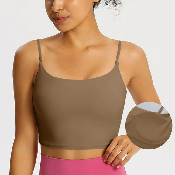 PFRNLF Women's Camisole Built in Bra Wireless Fabric Support Short Tank Top