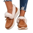 thumbnail image 5 of NexTorq Women's Winter Shoes Fuzzy Lined Warm Slip-On Boots with Bow Thick Sole Moc Toe Cozy Cold Weather Footwear for Walking and Everyday Comfort Wear Camel US-7 (EU-39), 5 of 5