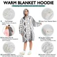 thumbnail image 5 of Wearable Oversized Blanket,White Geometric Diamond Wave Pattern Wearable Blanket Hoodie for Adults,Cozy Hooded Blankets with Super Pockets,Super Warm Fuzzy Pullover for Women & Men, 5 of 6