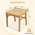 thumbnail image 3 of Costway Bamboo Vanity Stool Rattan Top Ottoman Footrest for Living Room Bedroom Natural, 3 of 9