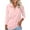 #1 Pink, variant on VDJ Women Tops 3/4 Sleeve Zip Collared Polo Shirts Casual V Neck Fall Blouses Solid Pink Tee Clothes Size XL