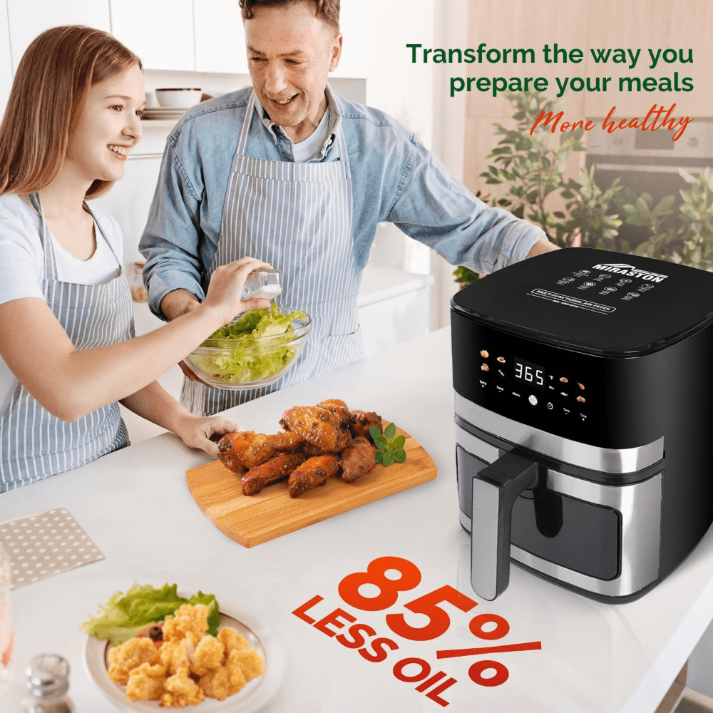 MIRASTON 5.8QT Air Fryer, 8-in-1 Touch Screen with View Window, Ideal for Home Kitchen