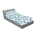 thumbnail image 2 of Ambesonne Blue Fitted Sheet & Pillow Sham Set, Tropical Fruit Pineapple, Twinxl, Blue White, 2 of 2