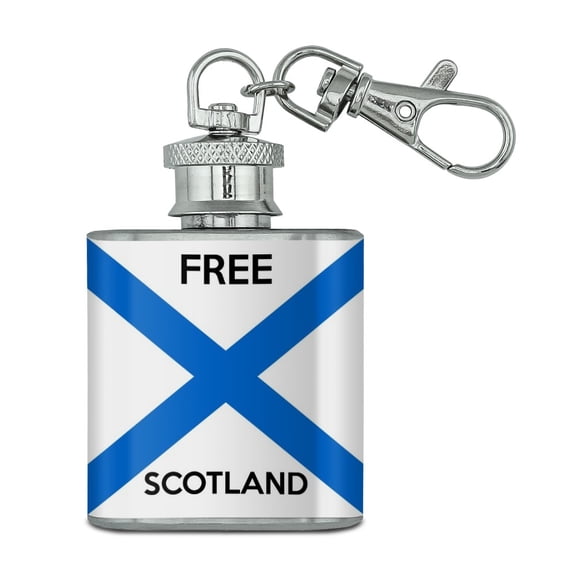 Free Scotland Scottish Independence Party Stainless Steel 1oz Mini Flask Key Chain