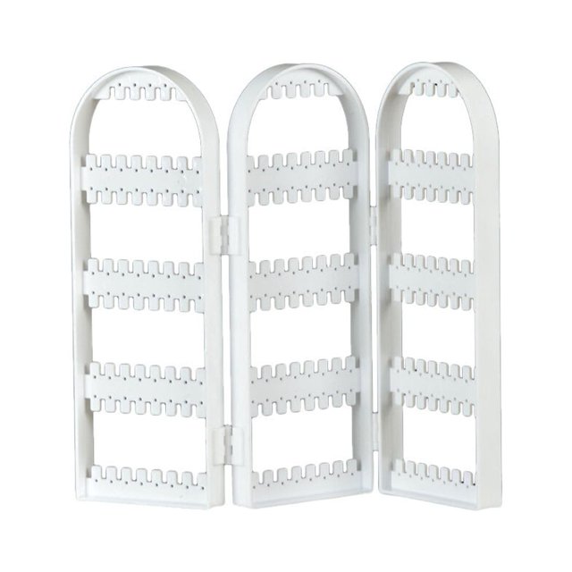 EeaseMX Soporte plegable de plástico para pendientes, expositor para pendientes (tres piezas blancas)