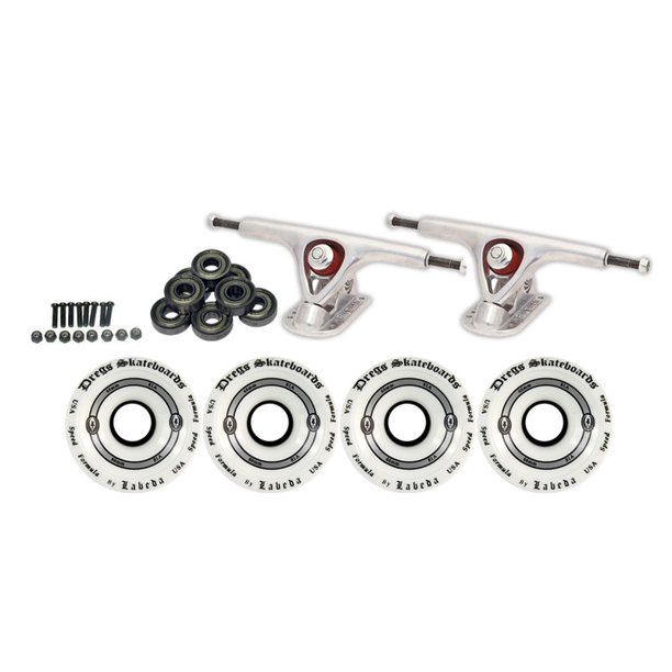 PARIS ABEC 9 LONGBOARD Upgrade Package 180mm Trucks 66mm White DREGS