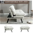 thumbnail image 6 of AENKYO Futon Loveseat Sofa Bed 2-Seater, Adjustable Backrest Convertible Sleeper - White, 6 of 7