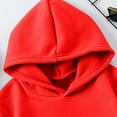 thumbnail image 4 of Hoodies,Girls Oversized Hoodie Long Sleeve Pocket Pullover Sweatshirt Top Comfortable Casual Wear Relaxed Style,Essentials Hoodie,Red,5-6 Years, 4 of 9