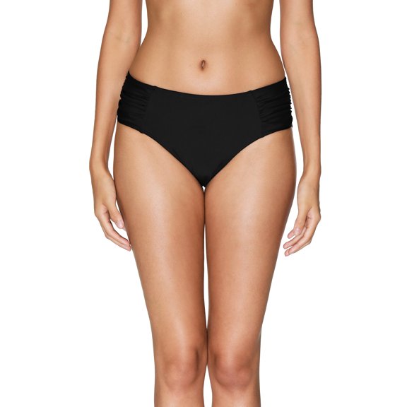BeautyIn Women's Ruched Bikini Bottoms Solid Swim Briefs