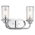 thumbnail image 3 of 45458CH Kichler Lighting Braelyn - 2 Light Bath Vanity Approved for Damp Locations - with Vintage Industrial inspirations - 10.25 inches tall by 14.75, 3 of 10