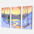 thumbnail image 3 of Designart ' Stream Through The Winter Forest II ' Lake House Canvas Wall Art Print, 3 of 3