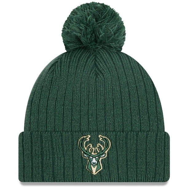 New Era Milwaukee Bucks New Era Breeze Cuffed Knit Hat With Pom Hunter Green Osfa Walmart Com Walmart Com