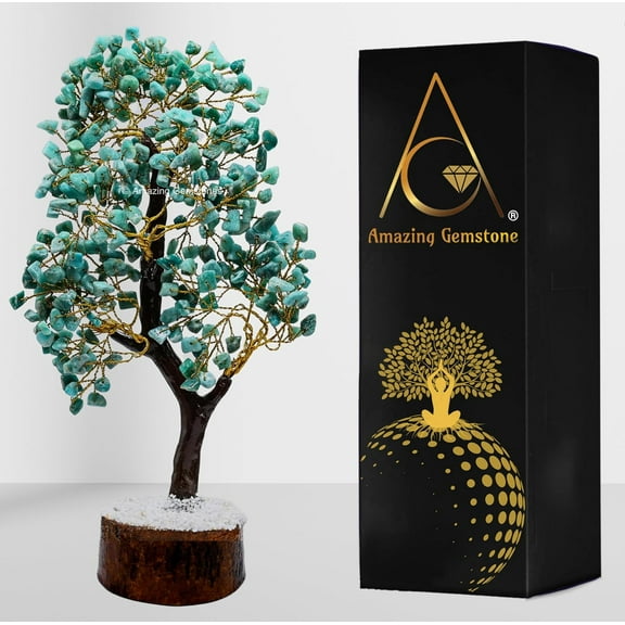 Amazonite Crystal Tree - Healing Crystal Bonsai Tree Room Decor Office Desk Decor