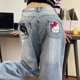 thumbnail image 1 of Pantalones vaqueros Harajuku Sanrios Y2K Hello Kitty Tendencia Anime Kawaii Kt Pantalones anchos sueltos para mujer Pantalones de calle Estudiante Casual Moda, 1 of 5