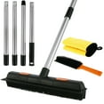 thumbnail image 2 of 3 Pcs Balai en Caoutchouc avec Raclette Râteau à Tapis Lavable Balai avec Manche Réglable Balai Réutilisable pour Enlever la Fourrure Brosse Portable pour Enlever les Peluches Serviette Portable Durable, 2 of 11
