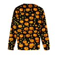 thumbnail image 6 of Halloween Tops for Women Pumpkin Graphic Crew Neck Long Sleeve Fashion Funny Party Pullover Top Multicolor 08 S, 6 of 6