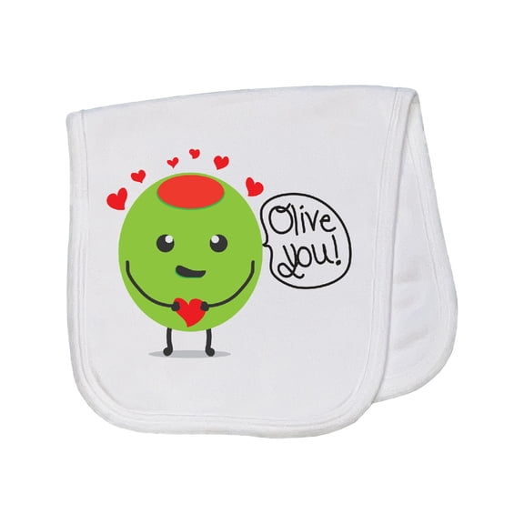 Inktastic Olive You Baby Burp Cloth