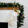 thumbnail image 2 of Northlight Cable Knit Christmas Stocking with Faux Fur Cuff - 20.5" - Cream and White, 2 of 5